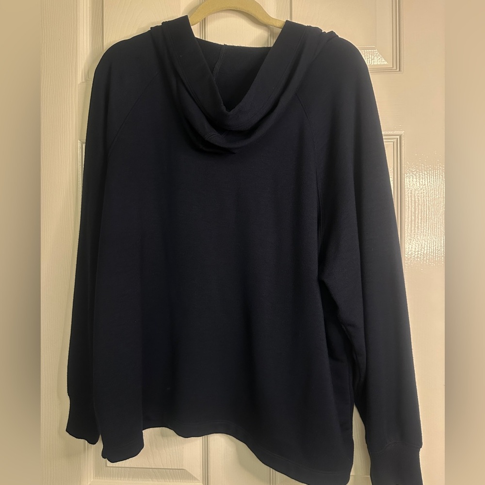 Navy Lace-Up Hoodie - Picture 3 of 5